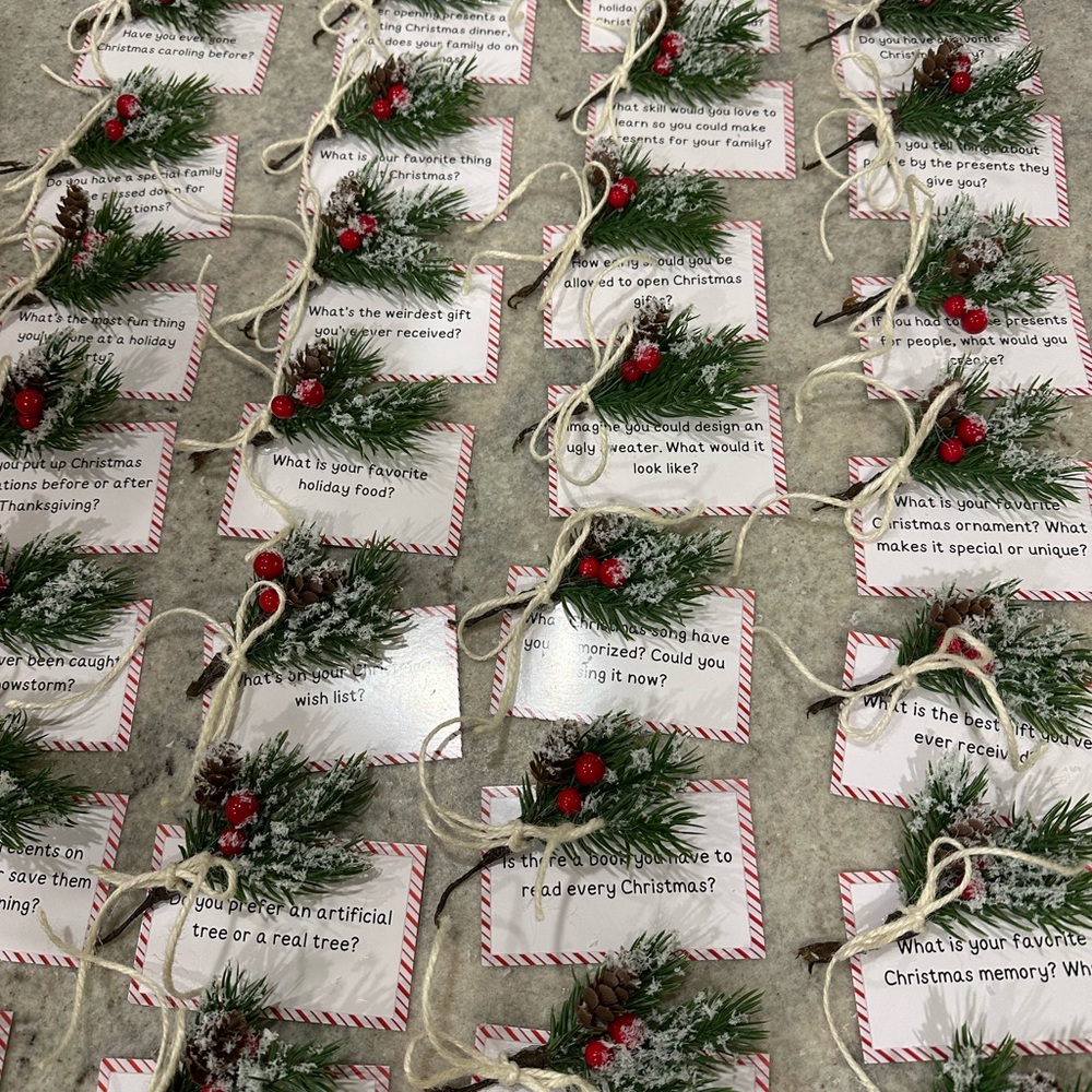 Christmas Conversation Cards with Greenery